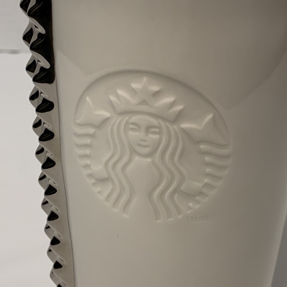 Starbucks Ceramic White Tumbler With Silver Studs 2014 - Picture 5 of 5